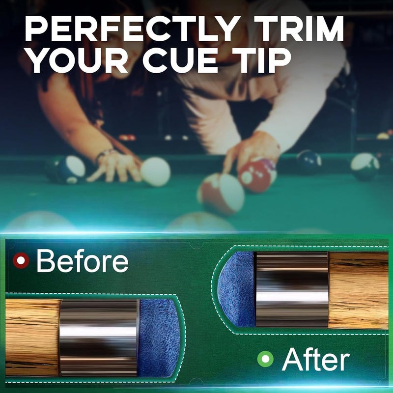 Krbnk 11-in-1 Billiards Pool Cue Tip Shaper, Pool Cue Tips Replacement Kit, Pool Cue Repair Kit, Pool Stick Tips Replacement Kit, Cue Tip Shaper Pool Cue Accessories - Image 5